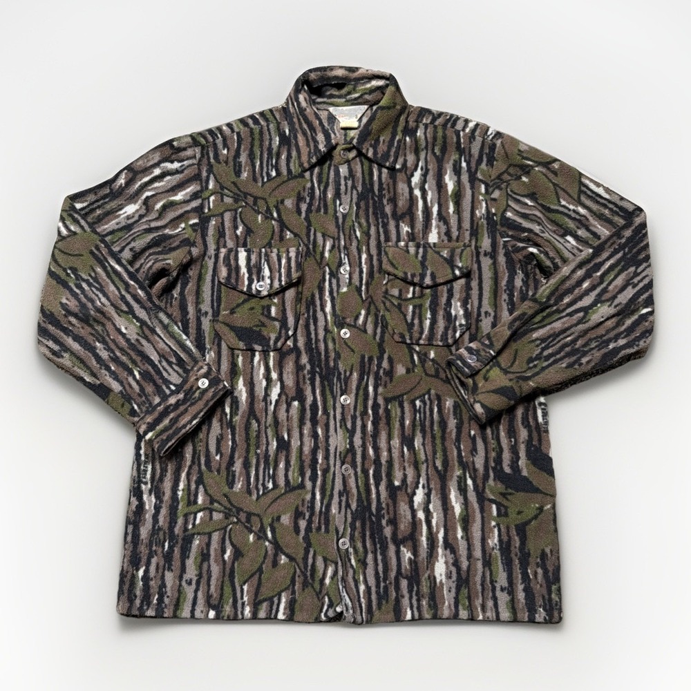 Vintage Cabela's Real Tree Camo Fleece Jacket Made in the‎ USA Medium